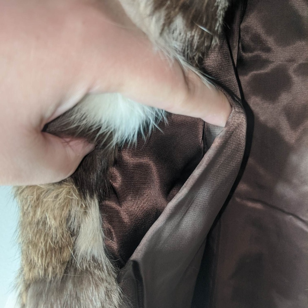 Vintage 70's Glam Rabbit Patchwork Fur Blazer coat - Picture 6 of 8